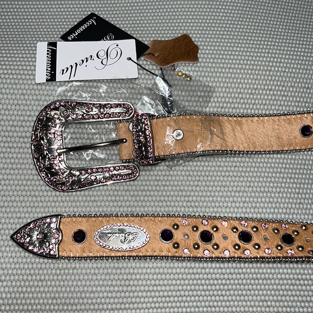 Briella Leather Rhinestone Belt